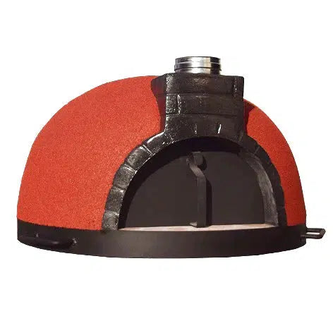 ProForno Tonío 28" Red Portable Wood Fired Brick Pizza Oven with Black Metal Door - Alternate View