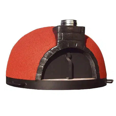 ProForno Tonío 28" White Portable Wood Fired Brick Pizza Oven with Black Metal Door - Side View