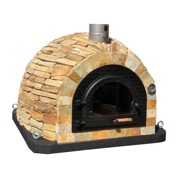 ProForno Vegas 30" Black Traditional Wood Fired Brick Pizza Oven with Cast Iron Door - Alternate View