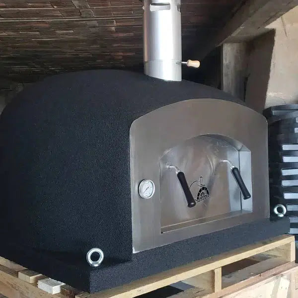 ProForno Vision PRO 30" Traditional Wood Fired Brick Pizza Oven with Stainless Steel Door - Detail View