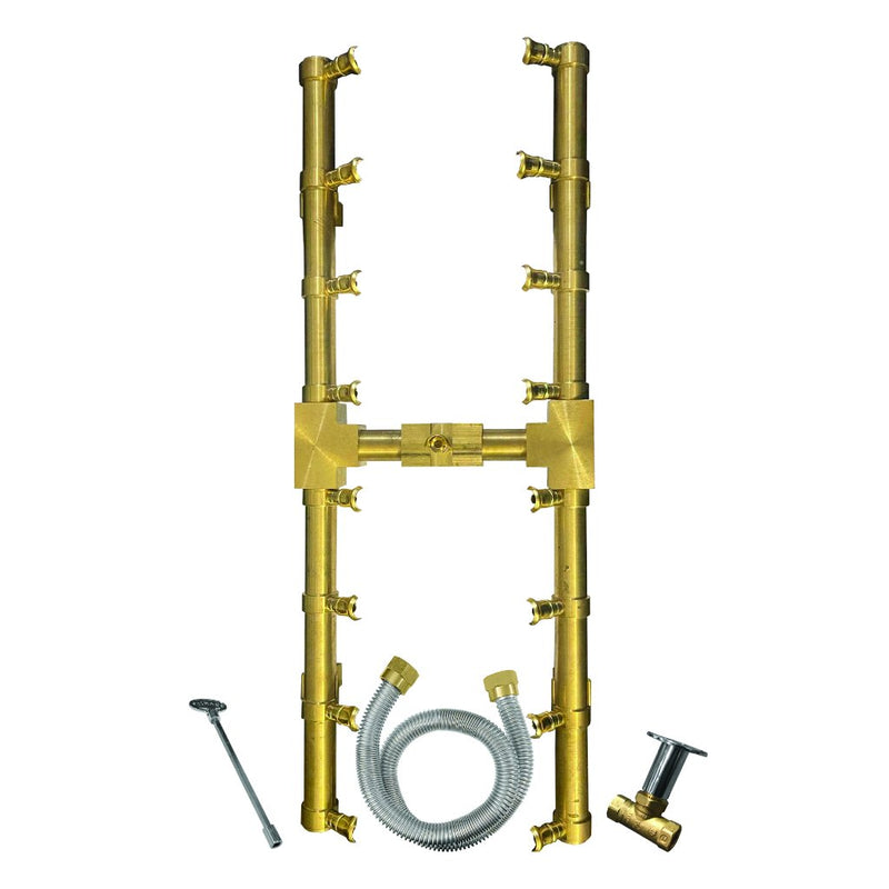 Firegear Match Throw Ignition Pro Series 50-Inch H-Burner Kit for Gas Fire Pits FG-PSBR-H50-NGK