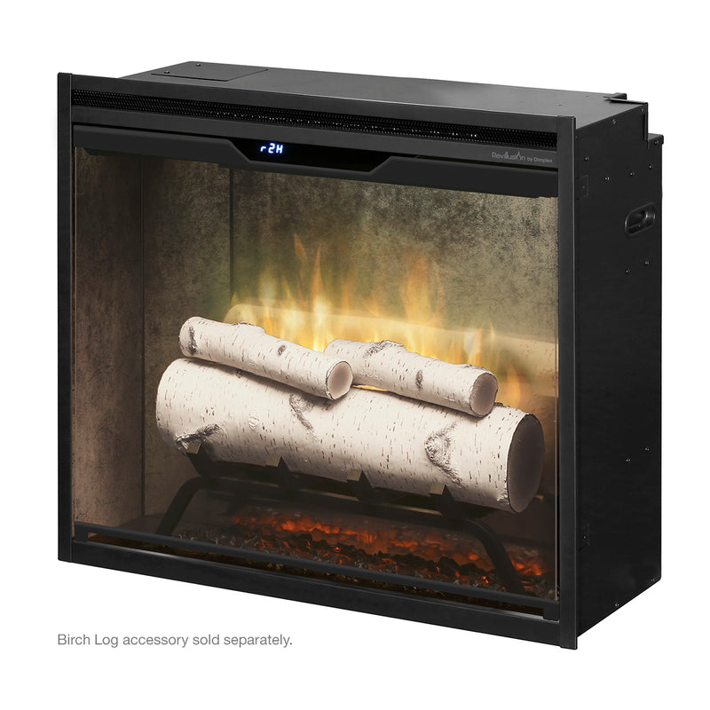 Dimplex Revillusion 24" Built-In Electric Firebox with Weathered Concrete Backer -  RBF24DLXWC - Fireplace Choice