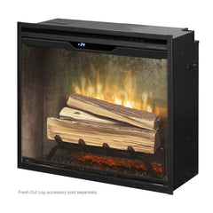 Dimplex Revillusion 24" Built-In Electric Firebox with Weathered Concrete Backer -  RBF24DLXWC - Fireplace Choice