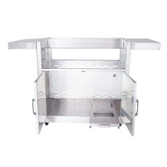 Renaissance Cooking Systems Renaissance Freestanding Stainless Cart for 30" Cutlass Pro 4-Burner Drop-In Grill - Side View