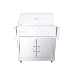 Renaissance Cooking Systems Renaissance Freestanding Stainless Cart for 30" Cutlass Pro 4-Burner Drop-In Grill - Rear View