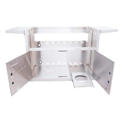 Renaissance Cooking Systems Renaissance Freestanding Stainless Cart for 38" Cutlass Pro 5-Burner Drop-In Grill - Side View
