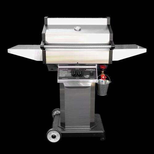 Phoenix Grills 52-Inch 2-Burner Stainless Steel Propane Gas Grill Head on Pedestal Cart with Aluminum Base - SDSSOCP - Fireplace Choice