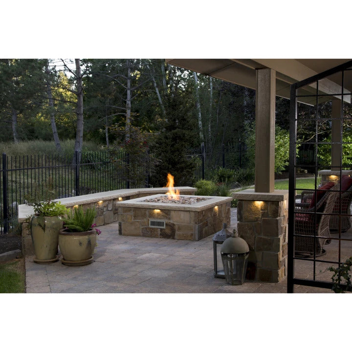 Firegear 21" Pro Electronic Ignition Gas Fire Pit Burner Kit with 34" Square Flat Pan - Detail View