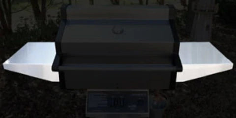 Phoenix Grills 52" Stainless Steel Riveted 2-Burner Gas Grill Head on Pedestal Cart - Side Shelves - Fireplace Choice