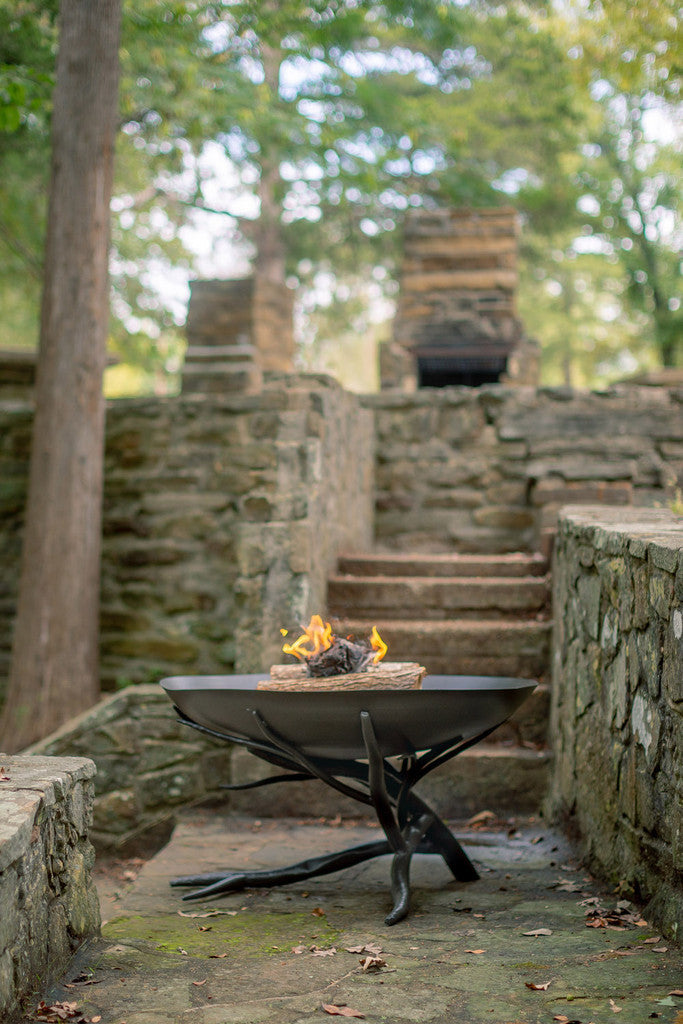 Stone County Ironworks Sycamore 30" Natural Black Outdoor Wood-Burning Fire Pit - Alternate View