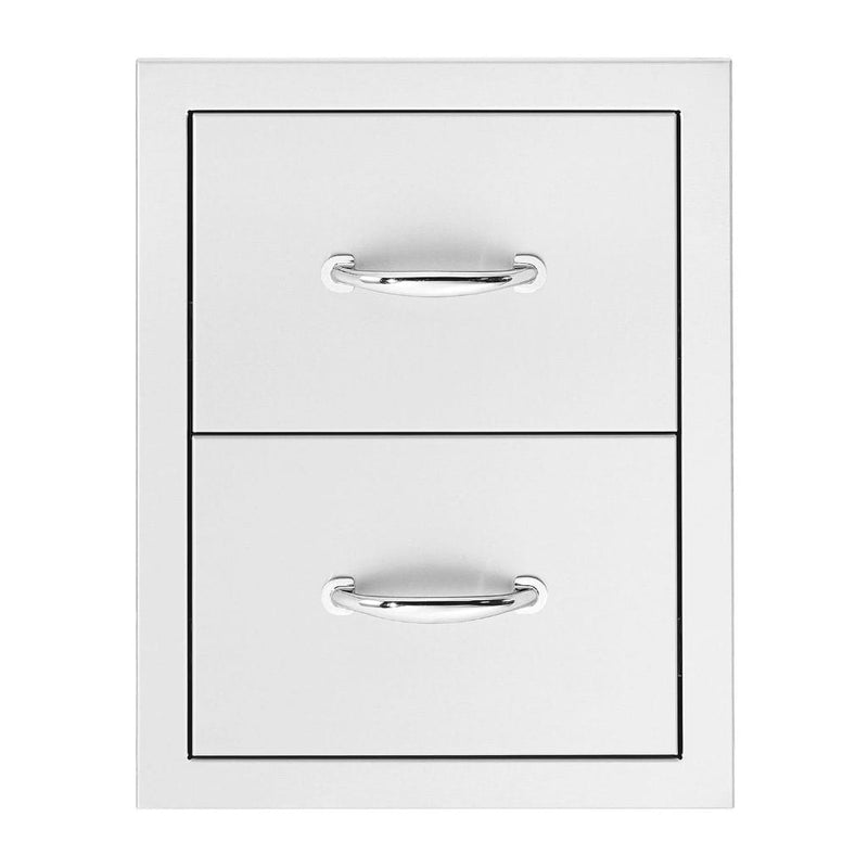 Summerset 17" Stainless Steel Double Drawer with Masonry Frame Return - Alternate View