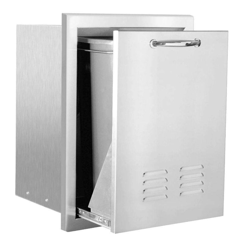 Summerset 20" Stainless Steel Trash or Propane Tank Pullout Drawer with Masonry Frame Return