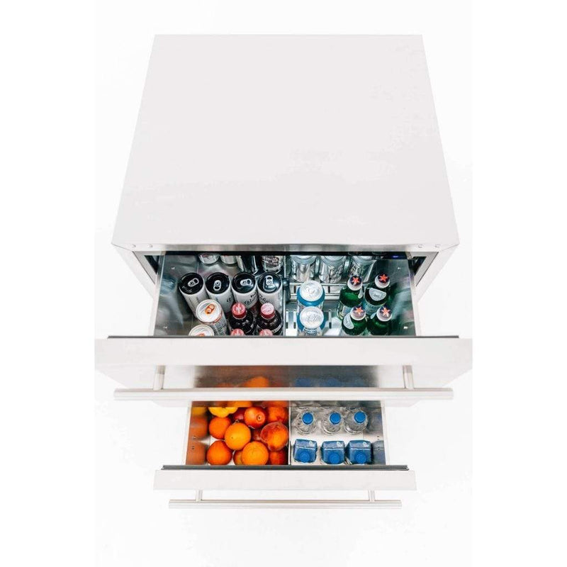 Summerset 24" 5.3 Cu. Ft. Outdoor Rated 2-Drawer Deluxe Refrigerator - Side View