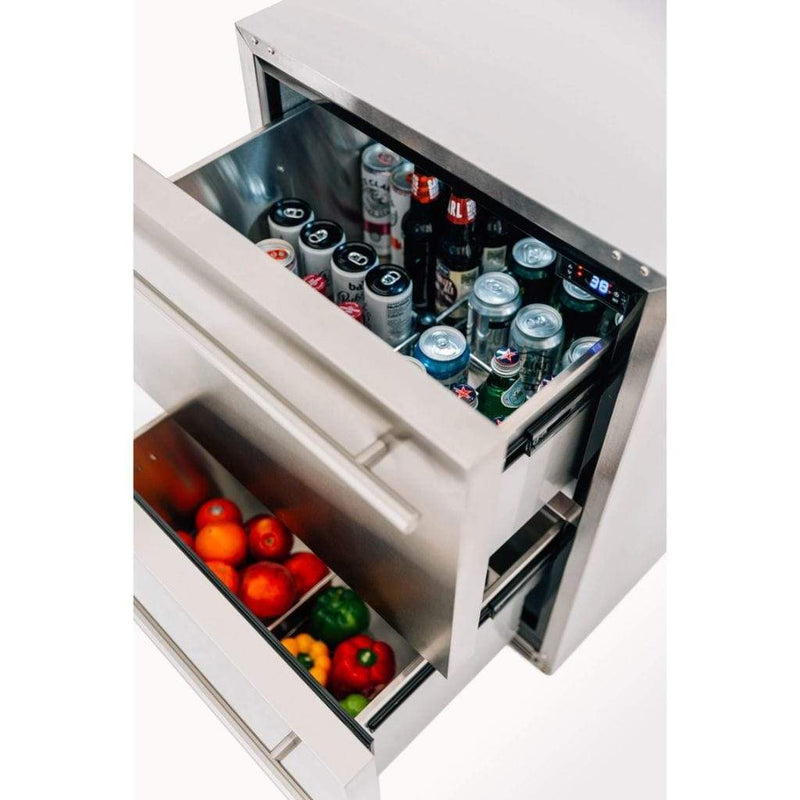 Summerset 24" 5.3 Cu. Ft. Outdoor Rated 2-Drawer Deluxe Refrigerator - Close-Up