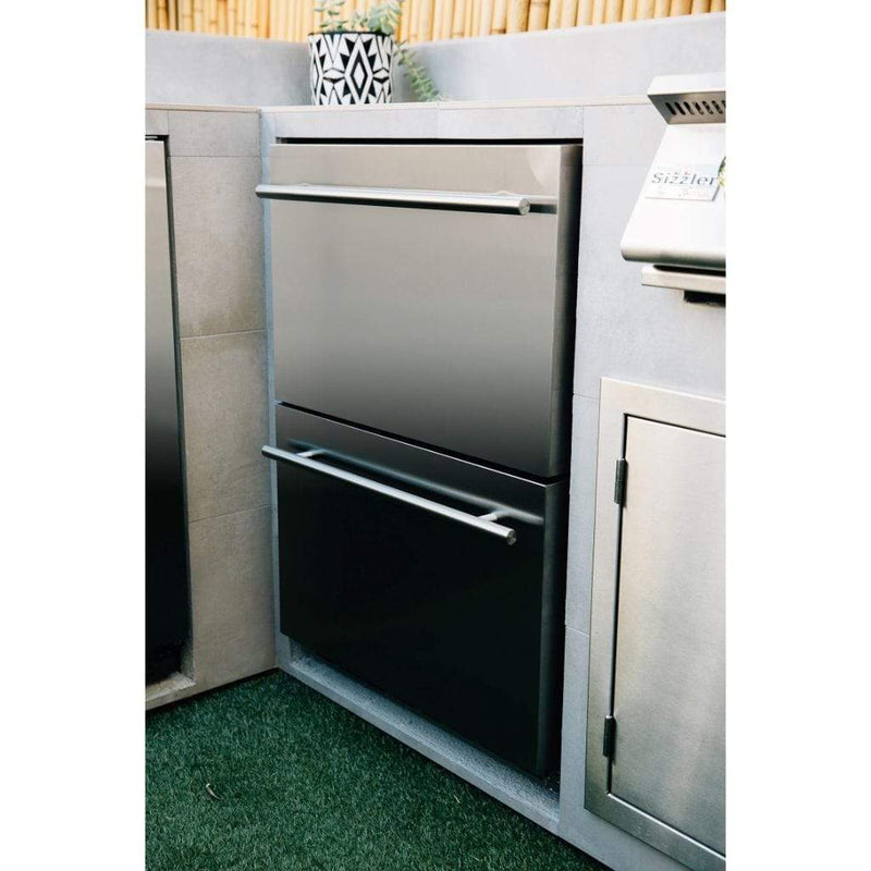 Summerset 24" 5.3 Cu. Ft. Outdoor Rated 2-Drawer Deluxe Refrigerator - Rear View