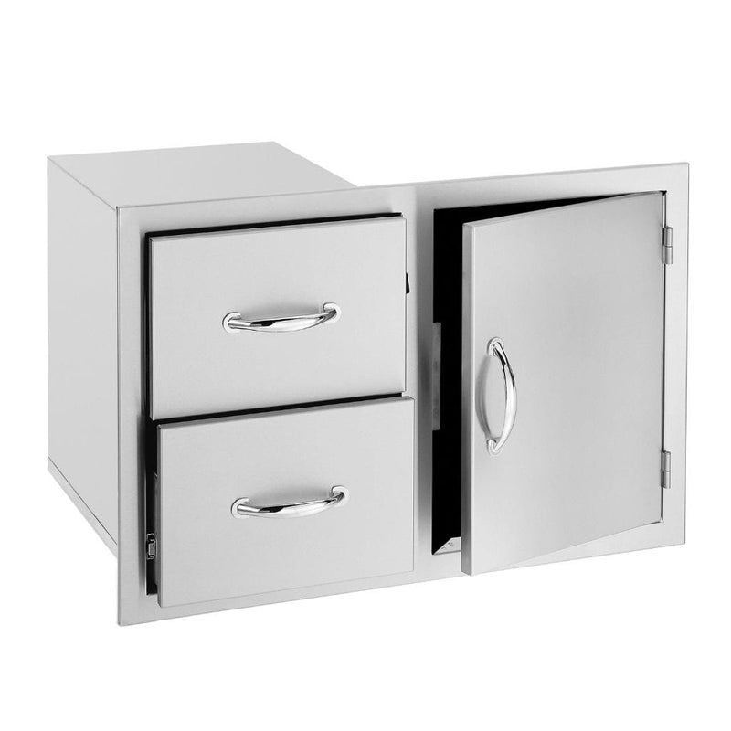 Summerset 33" Stainless Steel 2-Drawer & Access Door Combo with Masonry Frame Return - Alternate View