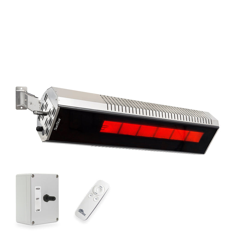 SunStar MGL Series 48" Two-Stage Propane Gas Infrared Patio Heater with Adjustable Mounting Kit and Wireless Remote Control