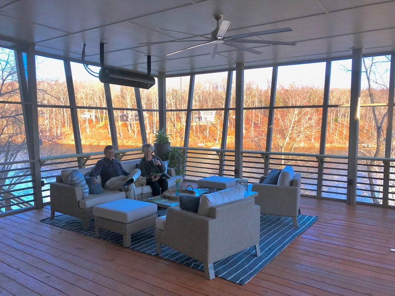 SunStar SGL Series 48" Two-Stage Natural Gas Infrared Patio Heater with Adjustable Mounting Kit - Bottom View