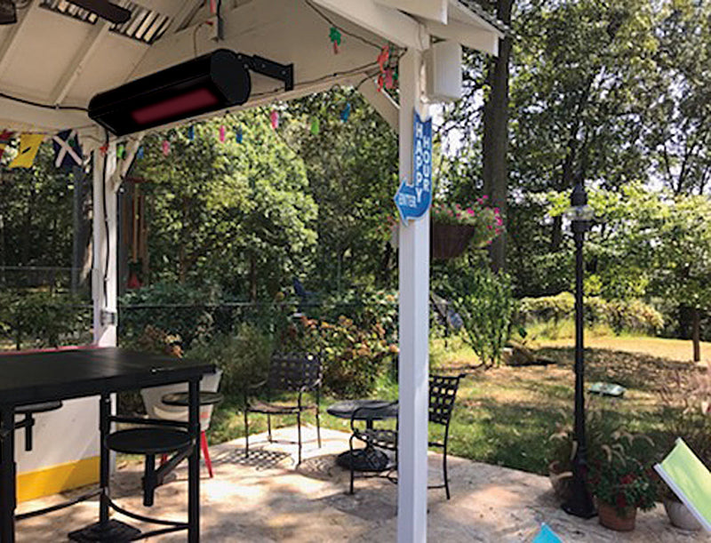 SunStar SGL Series 48" Two-Stage Natural Gas Infrared Patio Heater with Adjustable Mounting Kit and Wireless Remote Control