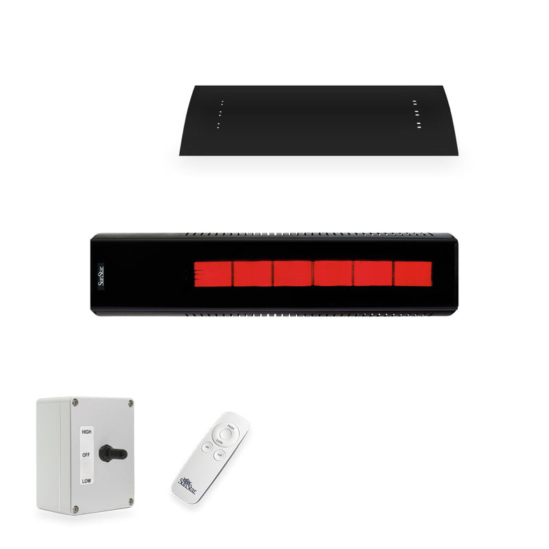 SunStar SGL Series 48" Two-Stage Propane Gas Infrared Patio Heater with Fixed Mounting Kit and Wireless Remote Control
