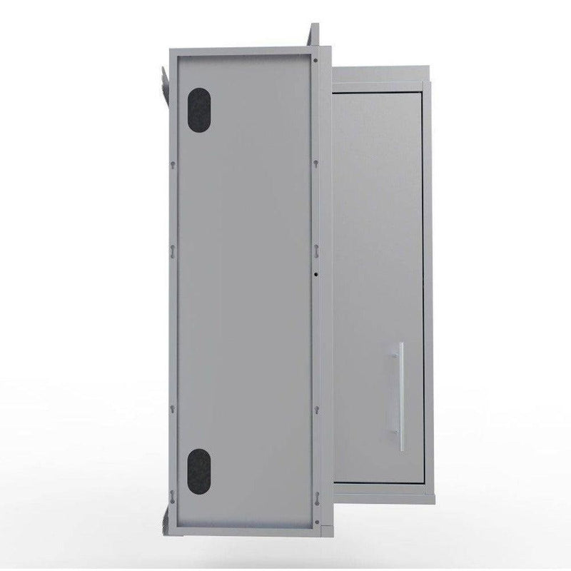 Sunstone 12" x 12" Stainless Steel Full Height 360 Swivel Door Corner Cabinet w/Three Shelves - Side View