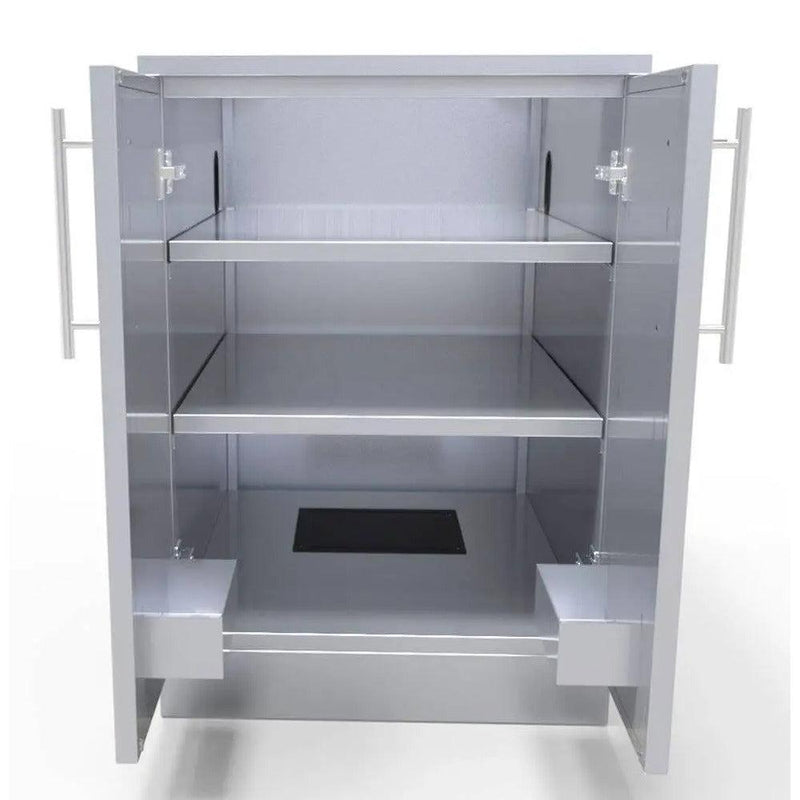 Sunstone 24" Stainless Steel Full Height Double Door Base Cabinet w/Two Shelves & Door Pockets - Additional View