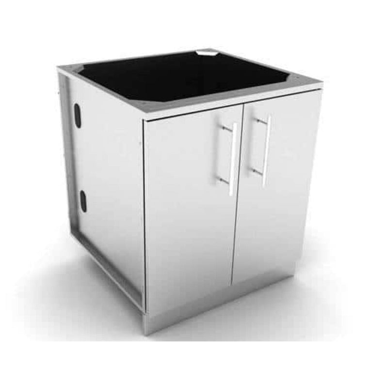 Sunstone 30" Stainless Steel Full Height Double Door Base Cabinet w/Two Shelves & Door Pockets