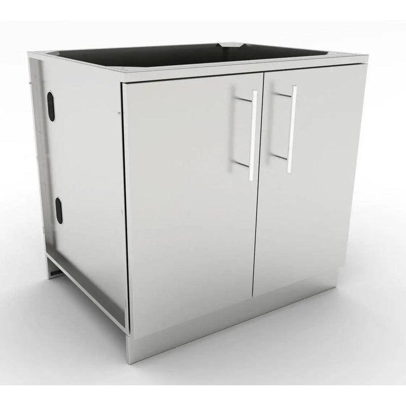 Sunstone 36" Stainless Steel Full Height Double Door Base Cabinet w/Two Shelves & Door Pockets