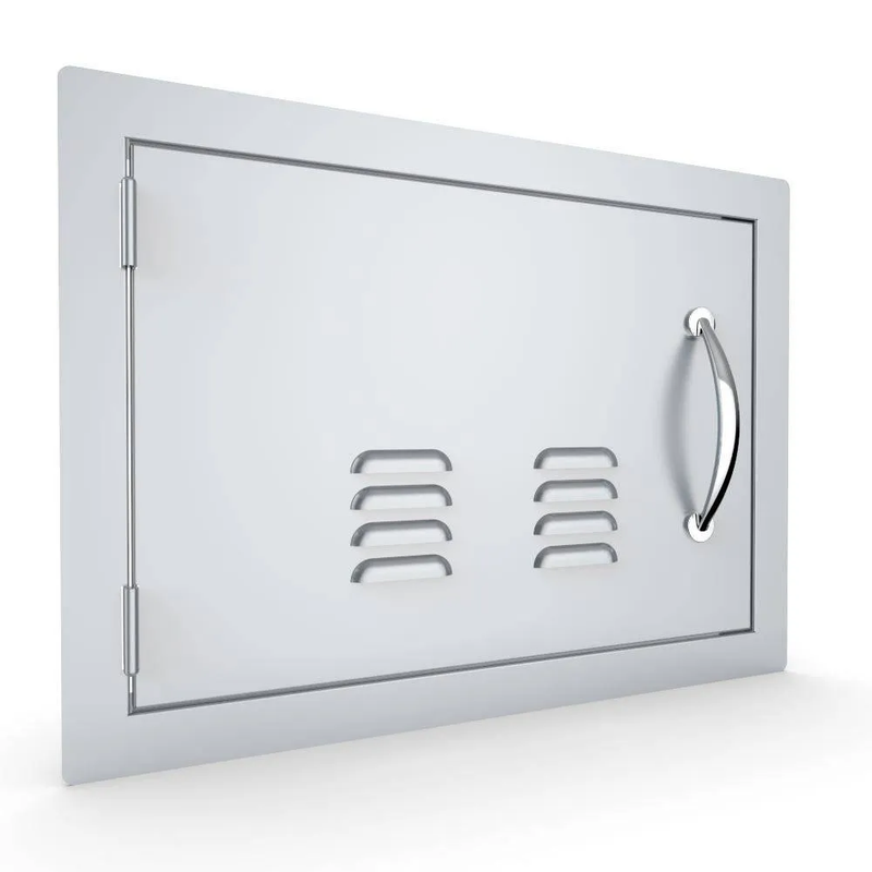 Sunstone Classic Series 14" x 20" Stainless Steel Left Swing Horizontal Vented Door - Alternate View
