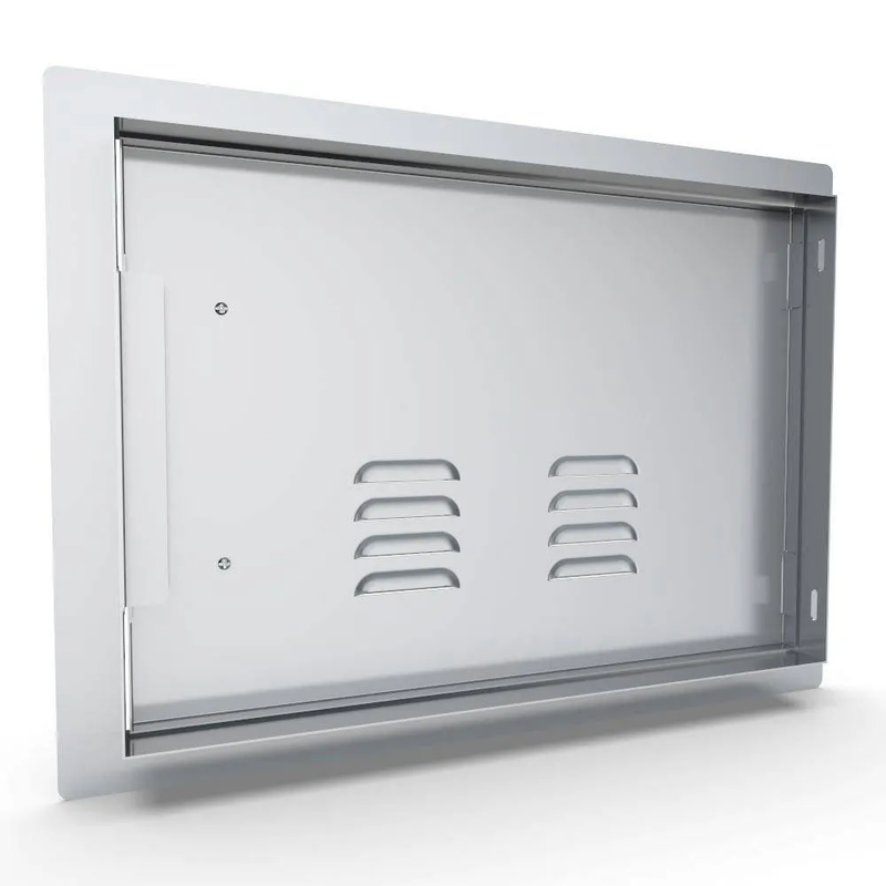 Sunstone Classic Series 14" x 20" Stainless Steel Left Swing Horizontal Vented Door - Detail View