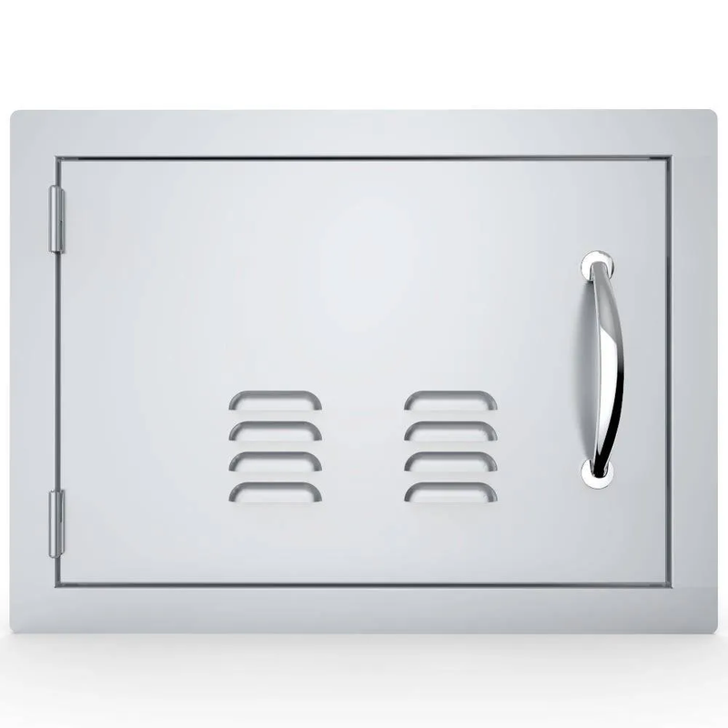 Sunstone Classic Series 14" x 20" Stainless Steel Left Swing Horizontal Vented Door