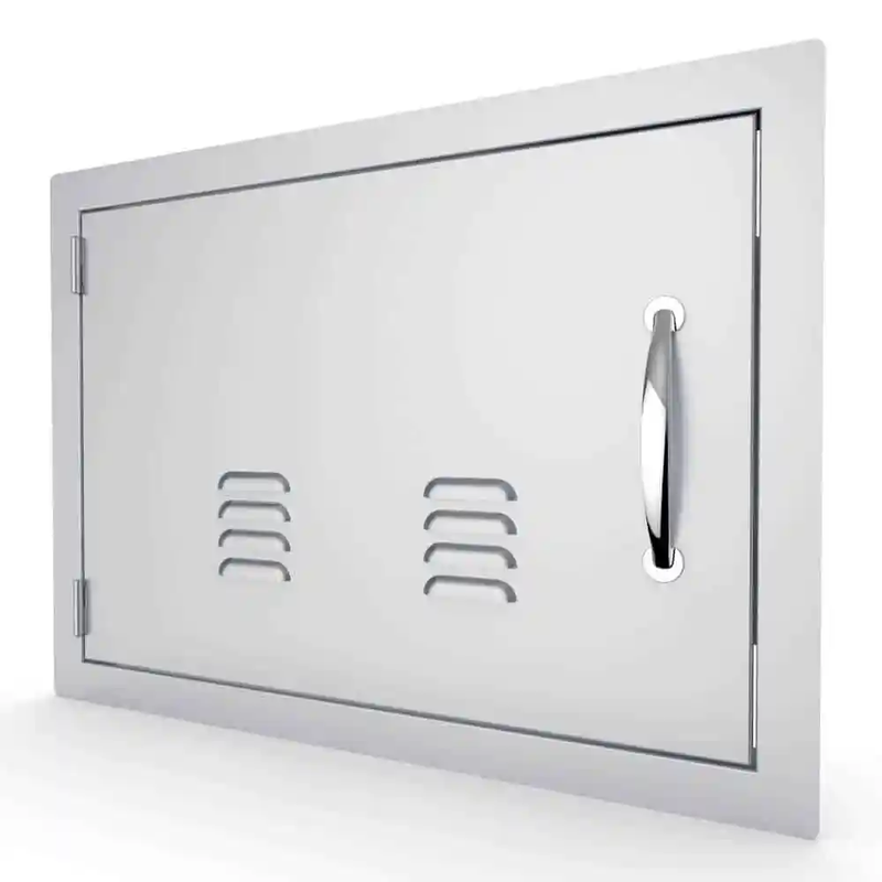 Sunstone Classic Series 17" x 24" Stainless Steel Left Swing Horizontal Vented Door - Alternate View