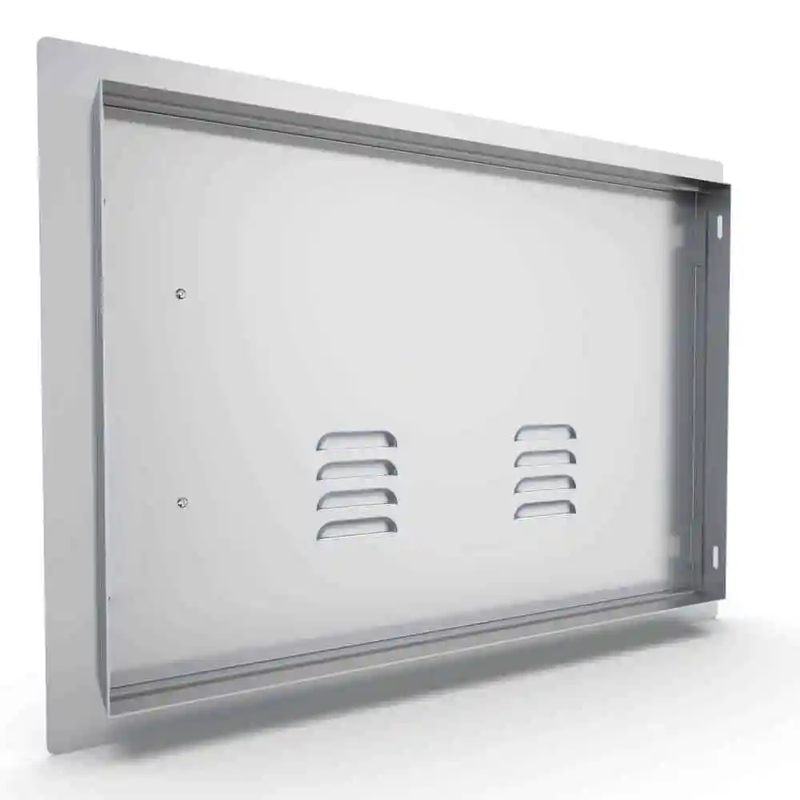 Sunstone Classic Series 17" x 24" Stainless Steel Left Swing Horizontal Vented Door - Detail View