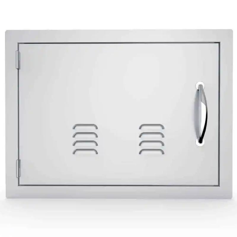 Sunstone Classic Series 17" x 24" Stainless Steel Left Swing Horizontal Vented Door