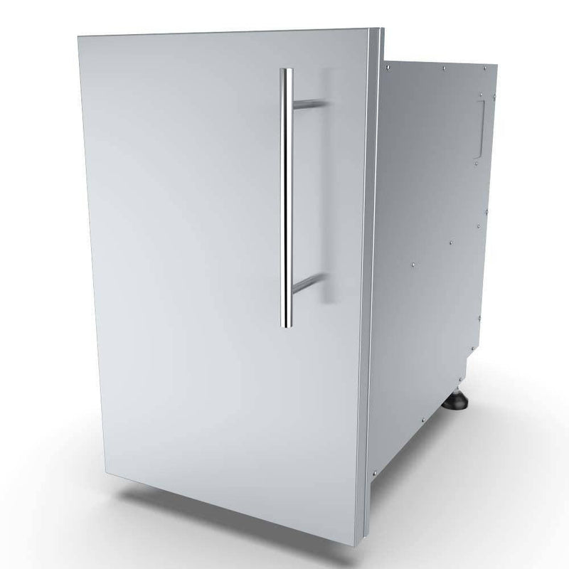 Sunstone Designer Series 15" Stainless Steel Right Swing Door Dry Storage Pantry - Side View