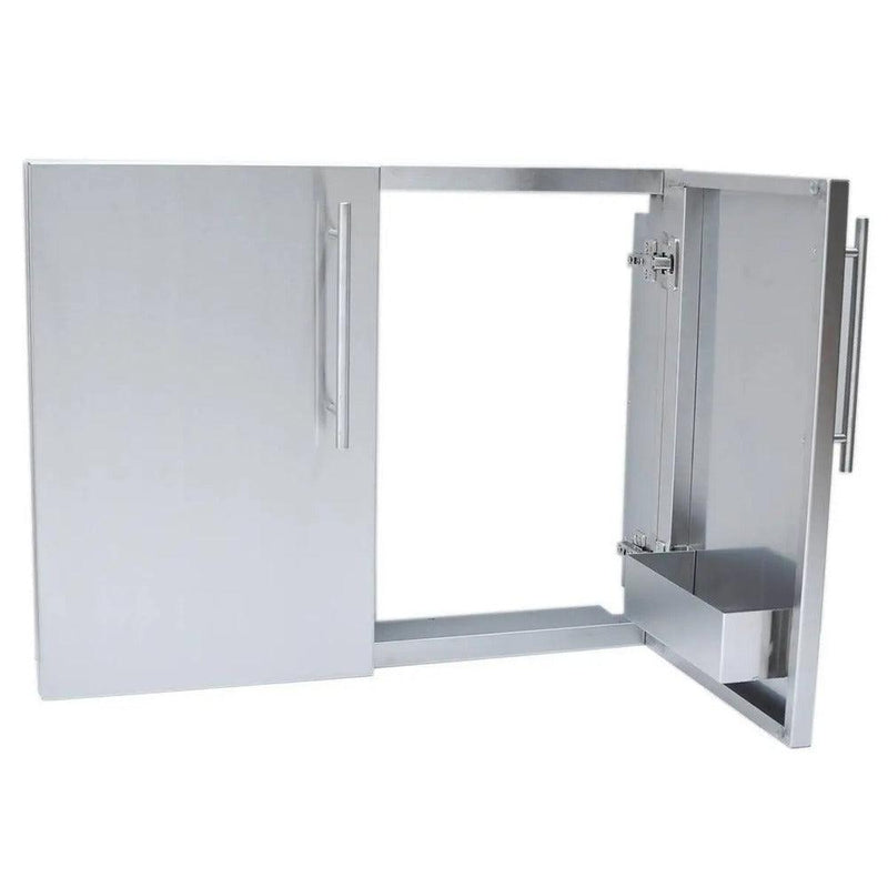 Sunstone Designer Series 30" Stainless Steel Multi-Configurable Double Door with Door Shelves - Side View