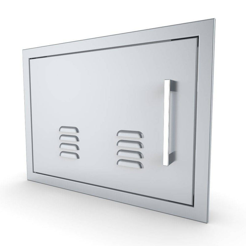 Sunstone Signature Series 14" x 20" Stainless Steel Beveled Frame Left Swing Horizontal Vented Door - Alternate View