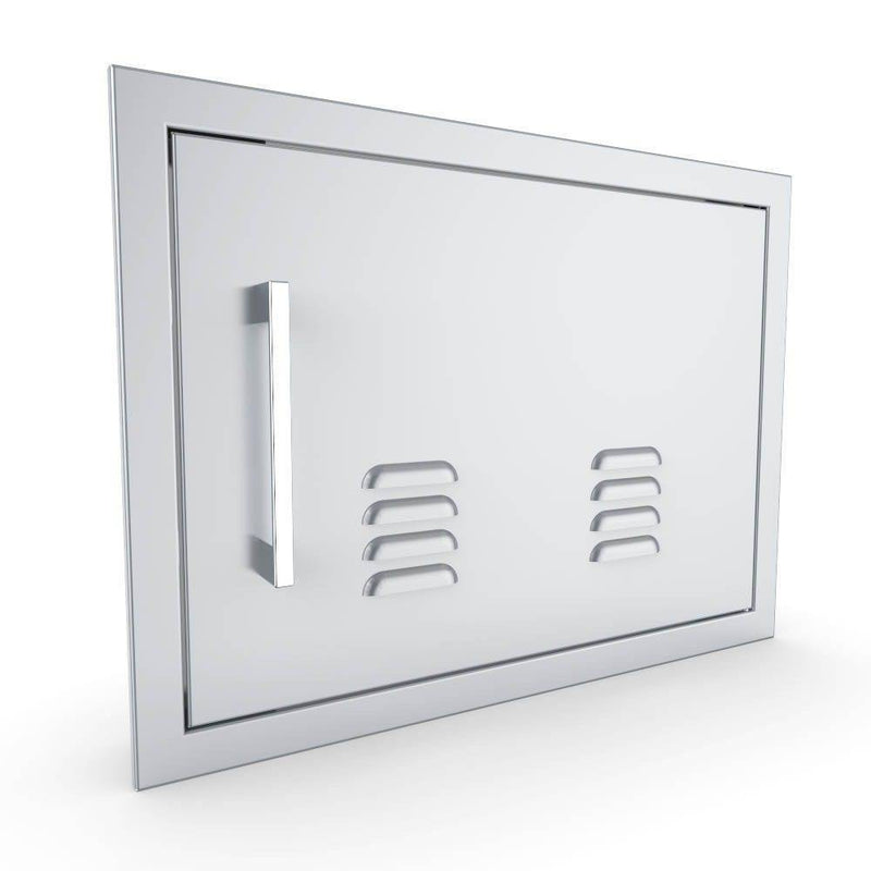 Sunstone Signature Series 14" x 20" Stainless Steel Beveled Frame Right Swing Horizontal Vented Door - Detail View