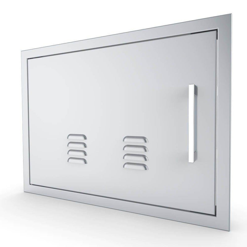 Sunstone Signature Series 17" x 24" Stainless Steel Beveled Frame Left Swing Horizontal Vented Door - Alternate View