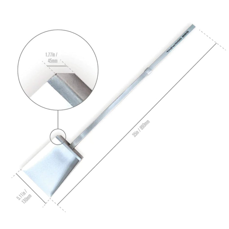 Tagwood BBQ 35" Stainless Steel Shovel & Coal Rake - Side View