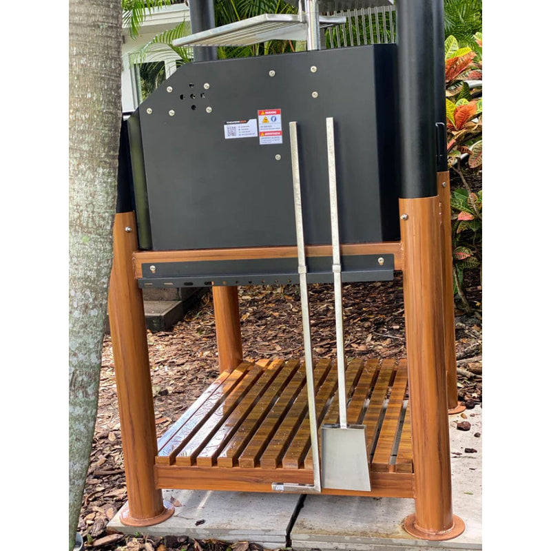 Tagwood BBQ 35" Stainless Steel Shovel & Coal Rake - Rear View