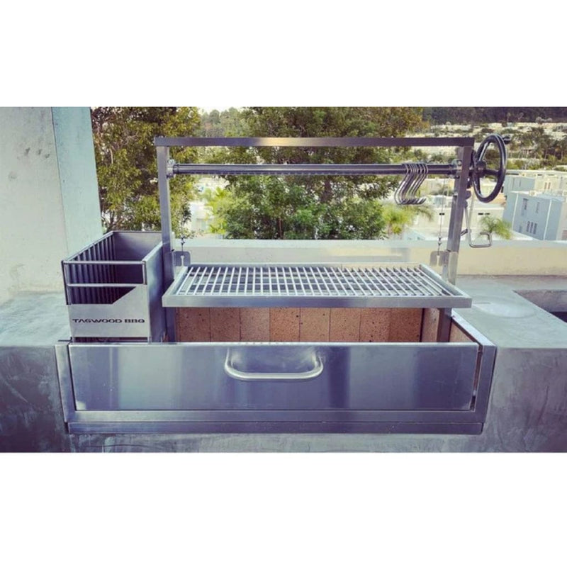 Tagwood BBQ 48" BBQ05SS All Stainless Steel Santa Maria Argentine Built-In Wood Fire & Charcoal Grill - Components View