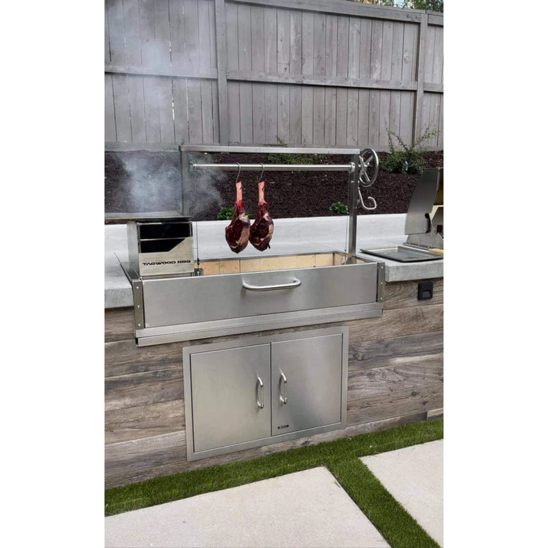 Tagwood BBQ 48" BBQ05SS All Stainless Steel Santa Maria Argentine Built-In Wood Fire & Charcoal Grill - Label View