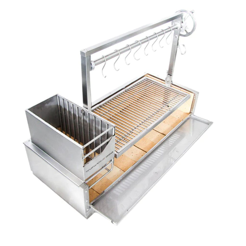 Tagwood BBQ 48" BBQ05SS All Stainless Steel Santa Maria Argentine Built-In Wood Fire & Charcoal Grill - Side View