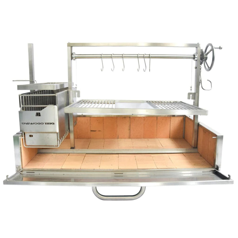 Tagwood BBQ 48" BBQ25SS All Stainless Steel XL Argentine Built-In Wood Fire & Charcoal Grill - Detail View