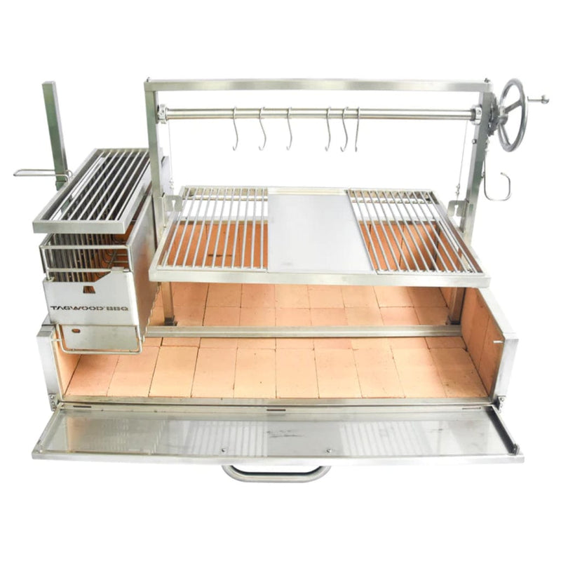 Tagwood BBQ 48" BBQ25SS All Stainless Steel XL Argentine Built-In Wood Fire & Charcoal Grill - Side View