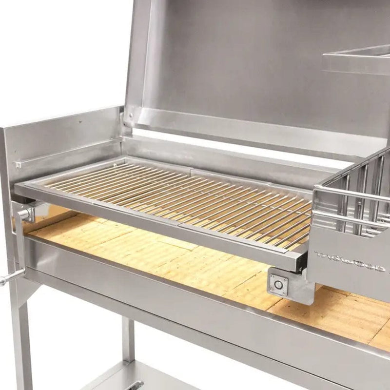 Tagwood BBQ 67" BBQ01SS All Stainless Steel Argentine Santa Maria Wood Fire & Charcoal Grill w/ Top Lid - Additional View