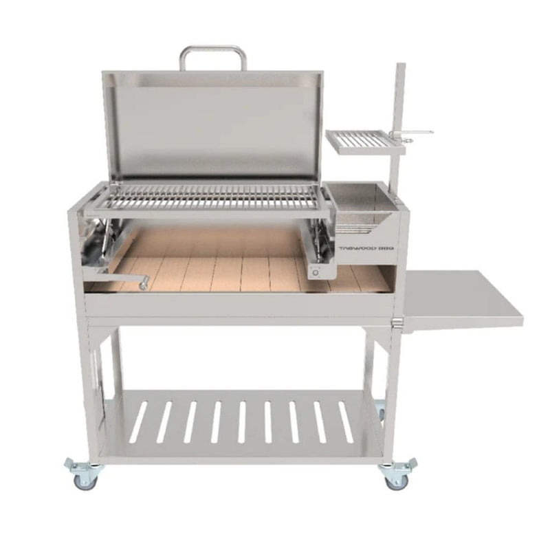 Tagwood BBQ 67" BBQ01SS All Stainless Steel Argentine Santa Maria Wood Fire & Charcoal Grill w/ Top Lid