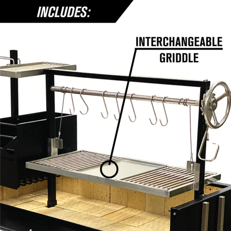 Tagwood BBQ 68" BBQ03SI Argentine Santa Maria Wood Fire & Charcoal Grill - Components View