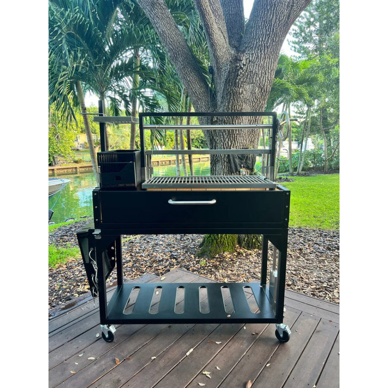 Tagwood BBQ 68" BBQ03SI Argentine Santa Maria Wood Fire & Charcoal Grill - Side View